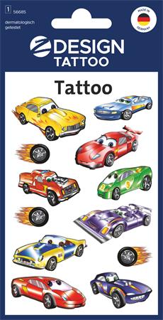 Matrica, tetoválás, 1 ív, 76x120 mm, AVERY ZWECKFORM, "Z-Design No.56685", autók